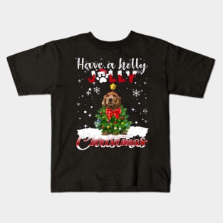 Have A Holly Jolly Christmas English Cocker Spaniel Xmas Tree Kids T-Shirt